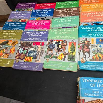 20 Volumes of the Funk & Wagnalls Dictionary for Young People set, part of the Standard Treasury of Learning series.
