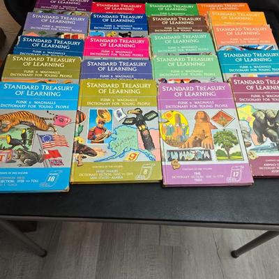20 Volumes of the Funk & Wagnalls Dictionary for Young People set, part of the Standard Treasury of Learning series.