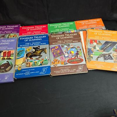 20 Volumes of the Funk & Wagnalls Dictionary for Young People set, part of the Standard Treasury of Learning series.