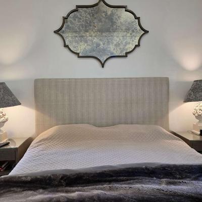 Sale Photo Thumbnail #56: Lovely vintage style mirror with all the right curves to add a touch of charm to any space. It measures 57"L x 42"H. 
You are only bidding on the mirror. Any furniture or other items in pictures are NOT included. Pictures taken with other items present ar