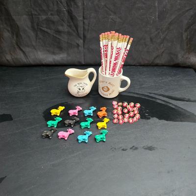 REAL Dairy collectibles -Real Chocolate Milk coffee mug. - Mcoy miniature cow creamer pitcher Northern Colorado Dairyettes" -vintage...