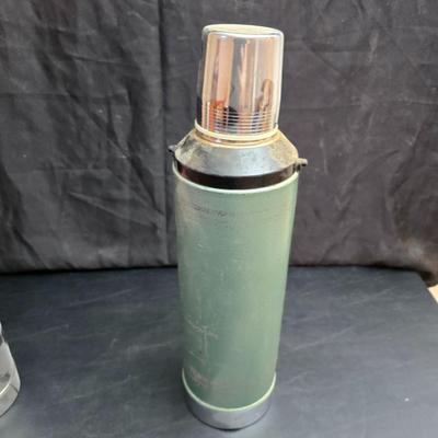 Two vintage thermoses /vacuum bottles - Uno-Vac unbreakable stainless-steel thermos & 1976 Aladdin Stanley 2-quart vacuum bottle,...