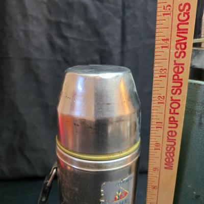 Two vintage thermoses /vacuum bottles - Uno-Vac unbreakable stainless-steel thermos & 1976 Aladdin Stanley 2-quart vacuum bottle,...