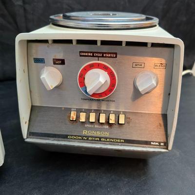 Vintage Ronson Cook 'n' Stir blender Model MK-2 - with an original Silvermark toss & chop salad chopper kitchen utensil....