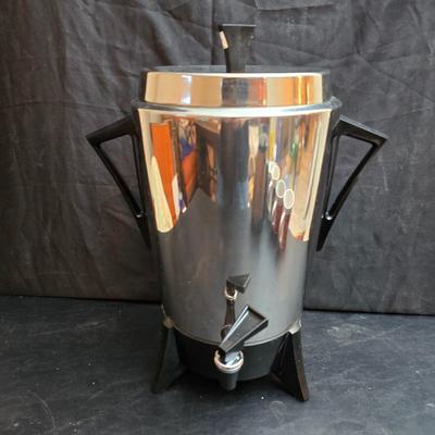 Vintage 30-cup party size Sunbeam coffee percolator, Model AP-Y & a Vtg Classic Carafe Insulated 36 oz with a collection of Christmas...