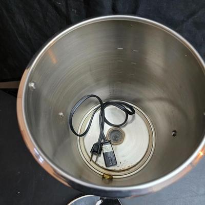 Vintage 30-cup party size Sunbeam coffee percolator, Model AP-Y & a Vtg Classic Carafe Insulated 36 oz with a collection of Christmas...