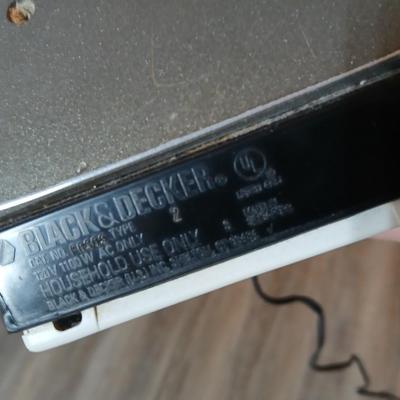 Time to do laundry!!Old metal Ironing board with hamper, laundry bag, Clothes iron, Lint brush and a Remington clothes dryer