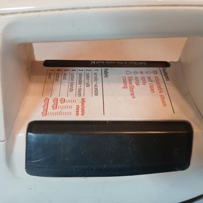 Time to do laundry!!Old metal Ironing board with hamper, laundry bag, Clothes iron, Lint brush and a Remington clothes dryer