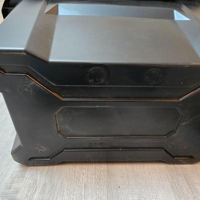 Craftsman storage tote, canvas Craftsman tool bag, red water coolers, and a 3 a day lunch cooler / bag