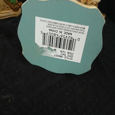 Matching Cherub angel candle sticks Victorian like, two Gregorian copper candles and two gold angel figures