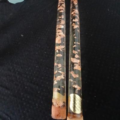 Matching Cherub angel candle sticks Victorian like, two Gregorian copper candles and two gold angel figures