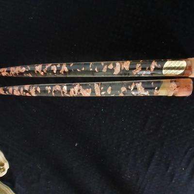 Matching Cherub angel candle sticks Victorian like, two Gregorian copper candles and two gold angel figures