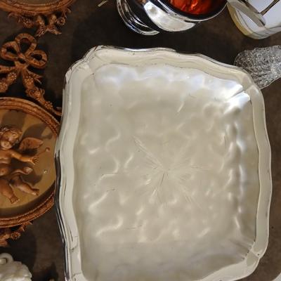 Mostly vintage Christmas decor - ornaments - angels - centerpiece greenery - wreath - platters and more