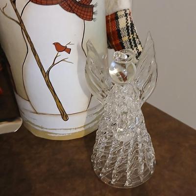 Mostly vintage Christmas decor - ornaments - angels - centerpiece greenery - wreath - platters and more