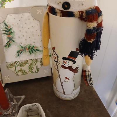 Mostly vintage Christmas decor - ornaments - angels - centerpiece greenery - wreath - platters and more