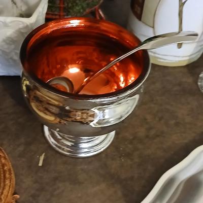 Mostly vintage Christmas decor - ornaments - angels - centerpiece greenery - wreath - platters and more