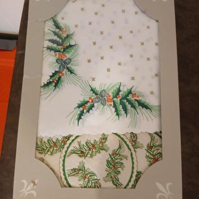 Mostly vintage Christmas decor - ornaments - angels - centerpiece greenery - wreath - platters and more