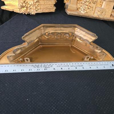 Two-Piece Homco Roman Ruins wall decor and a wall shelf