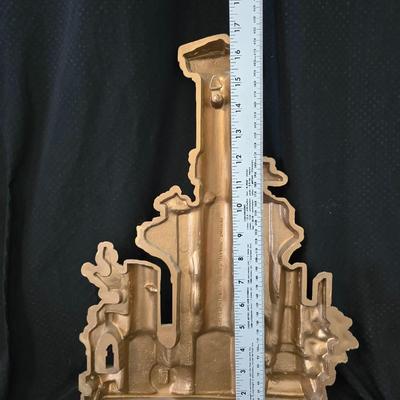 Two-Piece Homco Roman Ruins wall decor and a wall shelf