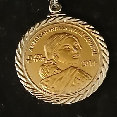 2014 & 2015 American Indian Relief Council coin pendants with chains