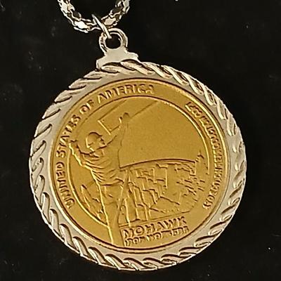 2014 & 2015 American Indian Relief Council coin pendants with chains