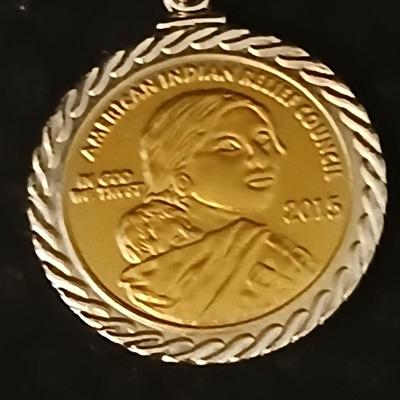 2014 & 2015 American Indian Relief Council coin pendants with chains