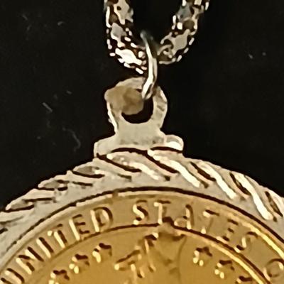 2014 & 2015 American Indian Relief Council coin pendants with chains