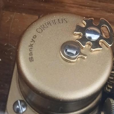 Wooden musical box with an inlay design of a flying pheasant - Sankyo Orpheus music box movement - Sherm Pehrson "Early Morning...