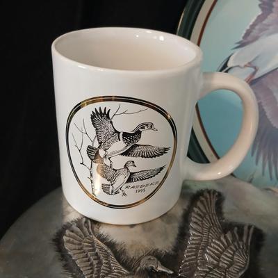 It's all about the Mallards! Mallard ducks in flight tin - Duck mugs - Solid Brass ducks - two additional duck themed tins