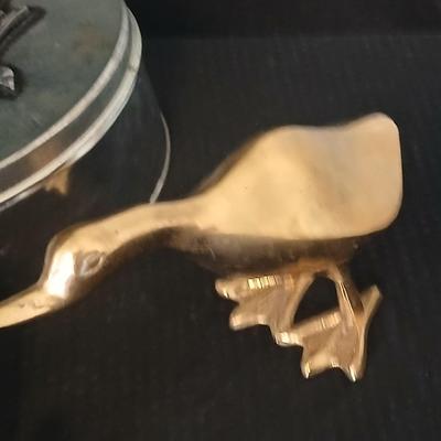 It's all about the Mallards! Mallard ducks in flight tin - Duck mugs - Solid Brass ducks - two additional duck themed tins