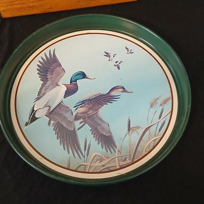 It's all about the Mallards! Mallard ducks in flight tin - Duck mugs - Solid Brass ducks - two additional duck themed tins