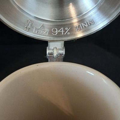 Two vintage German lidded porcelain beer steins - Gerz West Germany marked and Swiss Musical Mapsa