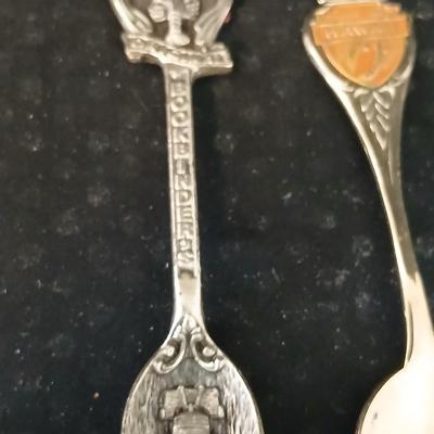 Small collectible souvenir spoons - Montana - Sterling marked New Orleans - Hawaii - and more
