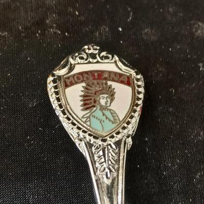 Small collectible souvenir spoons - Montana - Sterling marked New Orleans - Hawaii - and more