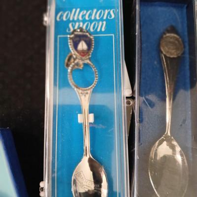 Collection of Souvenir spoons - One Sterling silver - Alaska - San Diego - New Mexico - and more