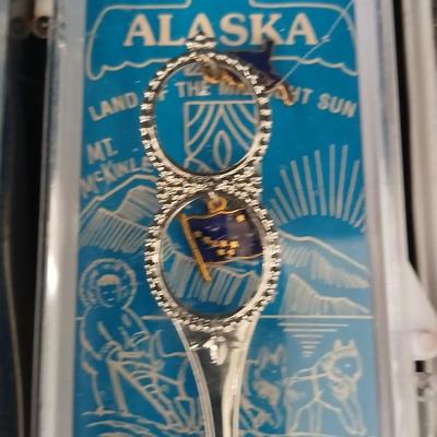 Collection of Souvenir spoons - One Sterling silver - Alaska - San Diego - New Mexico - and more