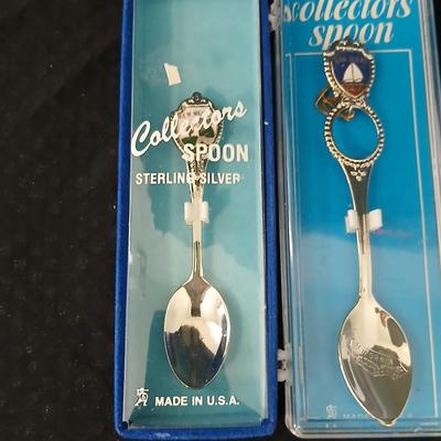 Collection of Souvenir spoons - One Sterling silver - Alaska - San Diego - New Mexico - and more