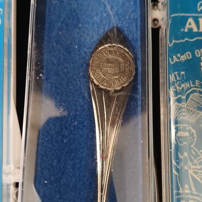Collection of Souvenir spoons - One Sterling silver - Alaska - San Diego - New Mexico - and more