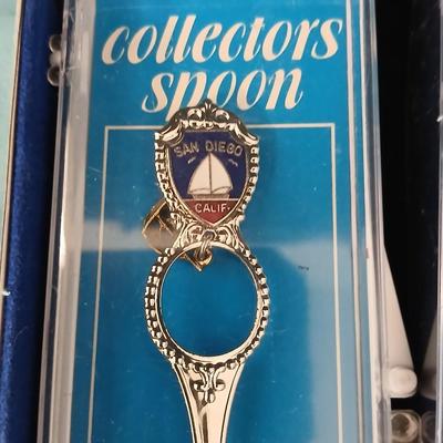 Collection of Souvenir spoons - One Sterling silver - Alaska - San Diego - New Mexico - and more