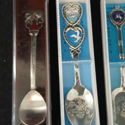 Collection of souvenir spoons - Canada - New Orleans - Philadelphia - Florida and more