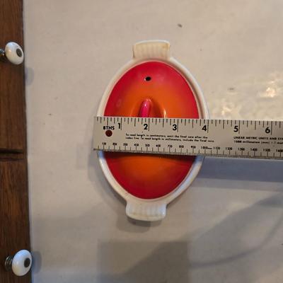 1950s Flame Cocotte Single Small Lidded Oval Pot 2 Cups Vintage Descoware Belgium Cast Iron Enameled French Cookware