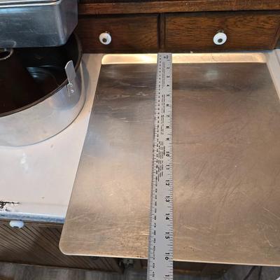 Assortment of baking pans - Cookie sheet - bread pans - Apron and more