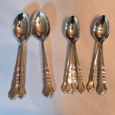 Complete 8-piece Flatware serving set - International Lyon AMERICANA Stainless Steel - Silverware set