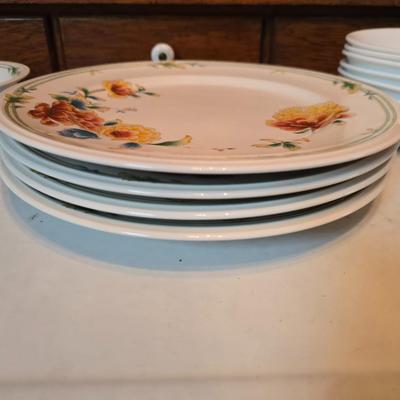 Noritake Versatone Asian Bouquet pattern -Assorted replacement plates & mugs with white corelle bowls