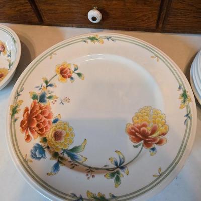Noritake Versatone Asian Bouquet pattern -Assorted replacement plates & mugs with white corelle bowls