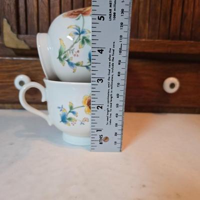 Noritake Versatone Asian Bouquet pattern -Assorted replacement plates & mugs with white corelle bowls