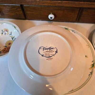 Noritake Versatone Asian Bouquet pattern -Assorted replacement plates & mugs with white corelle bowls