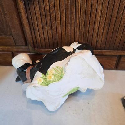 Holstien cow cookie jar - Villeroy & Brooch collectible plate - Cow napkin holder - creamer and more