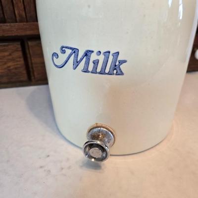 Cow shaped cutting board - Milk cookie jar- Crock with lid