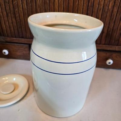 Cow shaped cutting board - Milk cookie jar- Crock with lid